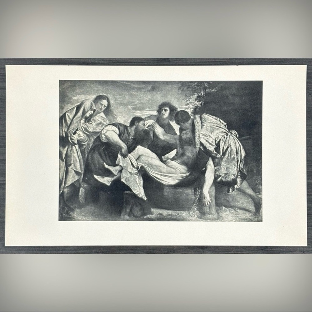 TITIAN Italian Artist THE ENTOMBMENT Art Print Original 1900 Vintage Boston, MA